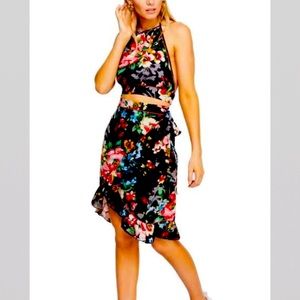 Free People 2 Piece Set Floral Wrap Skirt